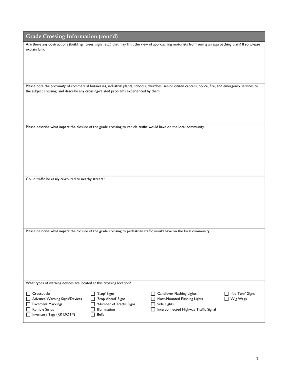 Ohio Local Highway Authority's Grade Crossing Evaluation Form - Fill ...