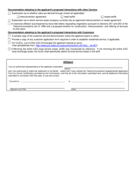 Telecommunication Supplemental Application Form for Carrier Certification - Ohio, Page 2