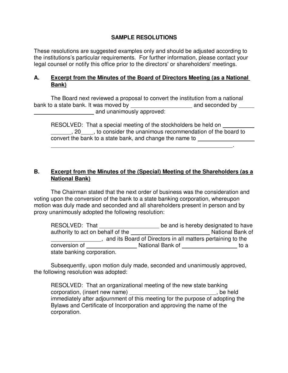 Sample Resolutions - Oklahoma, Page 1