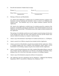 Application for Conversion From a Nationally Chartered Institution to an Oklahoma State Chartered Bank - Oklahoma, Page 4