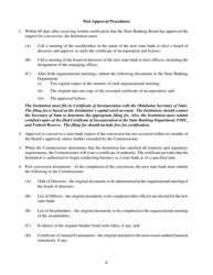 Application for Conversion From a Nationally Chartered Institution to an Oklahoma State Chartered Bank - Oklahoma, Page 6