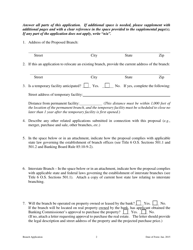 Application to Establish or Relocate a Branch Office - Oklahoma, Page 2
