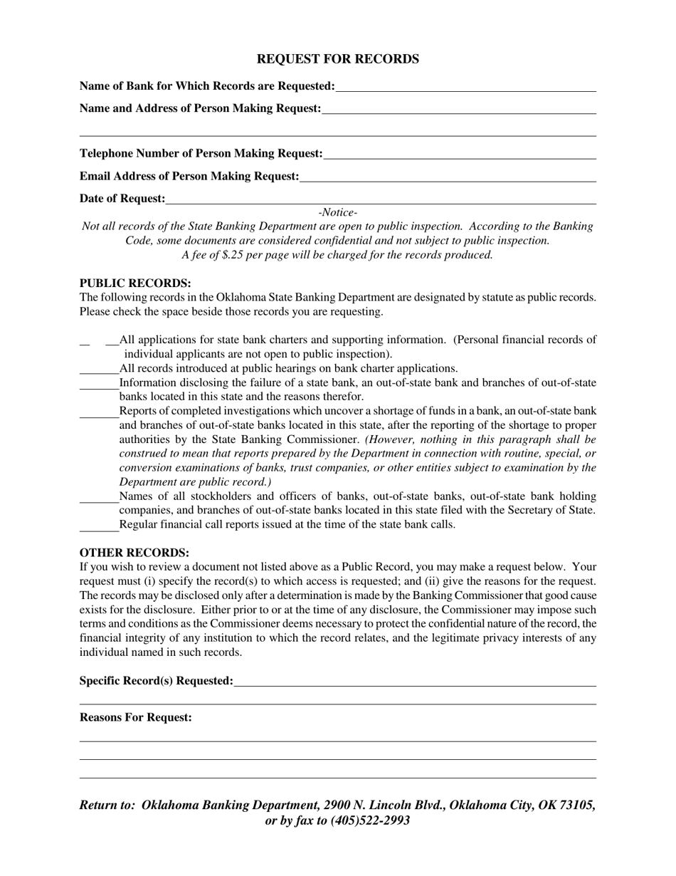 Request for Records - Oklahoma, Page 1