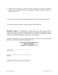 Application to Relocate Main Office - Oklahoma, Page 3