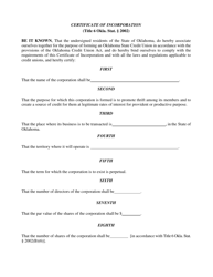 Certificate of Incorporation - Oklahoma