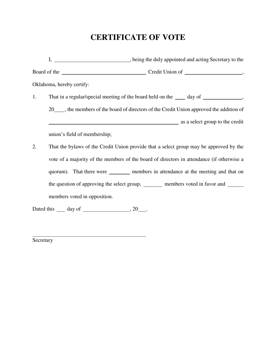 Statement of Addition of Select Group - Oklahoma, Page 4