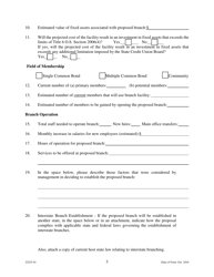 Application to Establish a Credit Union Branch Office - Oklahoma, Page 3