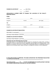 Application to Change Location of Main Office or Branch - Oklahoma, Page 2