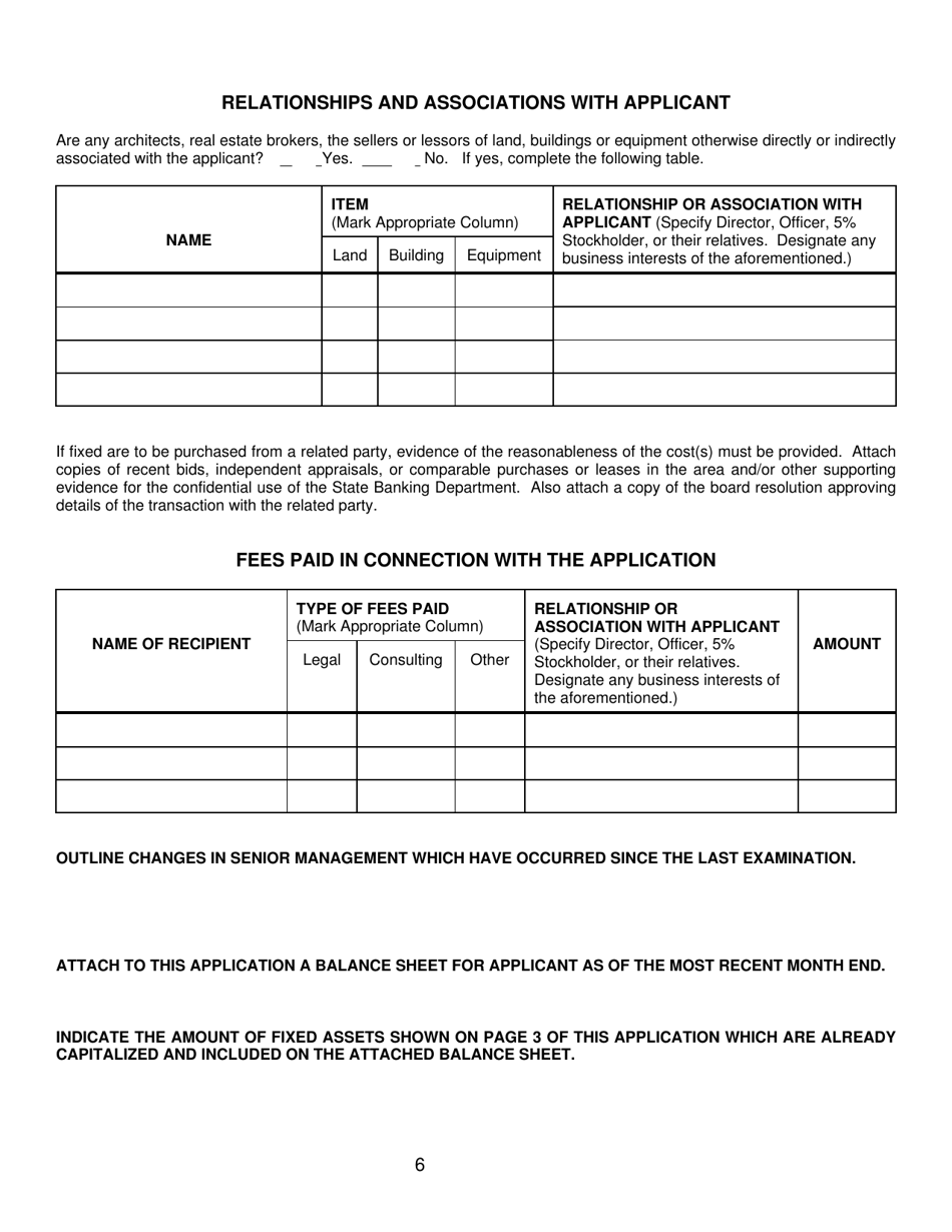 Application to Change Location of Main Office or Branch - Oklahoma, Page 6