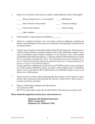 Money Order License Renewal Report Form - Oklahoma, Page 3