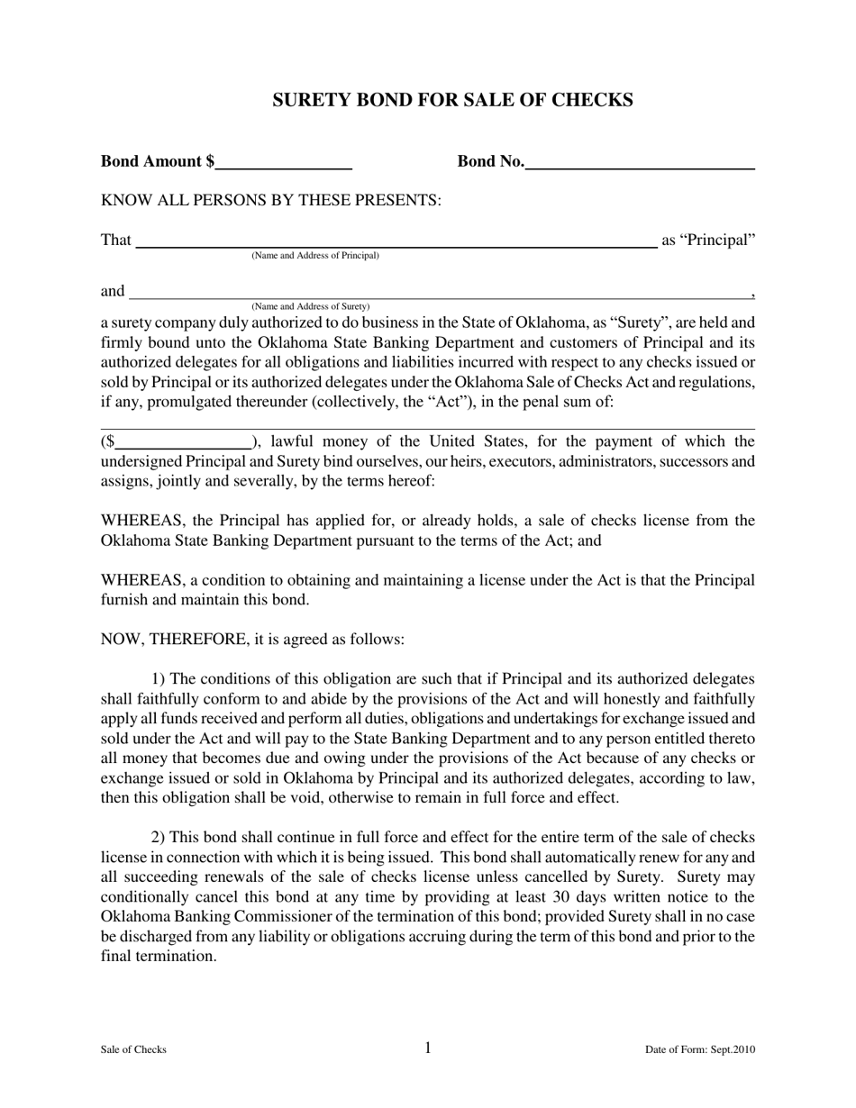 Application for License to Engage in the Business of Selling or Issuing Checks - Oklahoma, Page 9