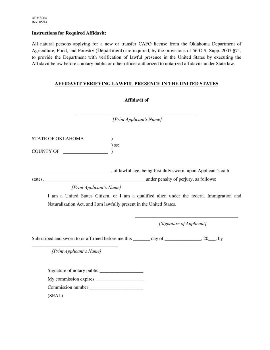 Form AEMS115 Concentrated Animal Feeding Operation License Application - Oklahoma, Page 4