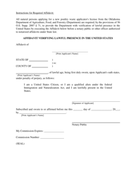 Form AEMS024 Poultry Waste Applicator License Certification - Oklahoma, Page 2