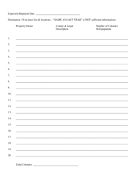 Migratory Beekeepers Entry Permit &amp; Registration Application Form - Oklahoma, Page 2