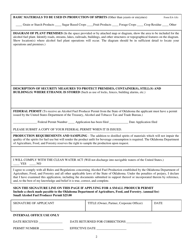 Form EA-1 Alcohol Fuel Producer Permit Application - Oklahoma, Page 2
