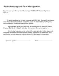 Form FS-5111 Organic Certification Program Producer Application - Oklahoma, Page 12