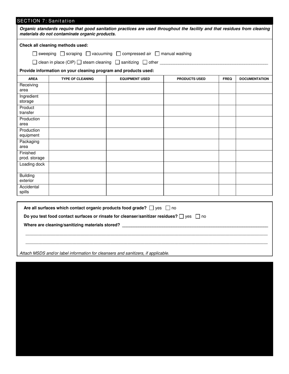 Form FS-5119 Organic Process / Handling Application - Oklahoma, Page 6