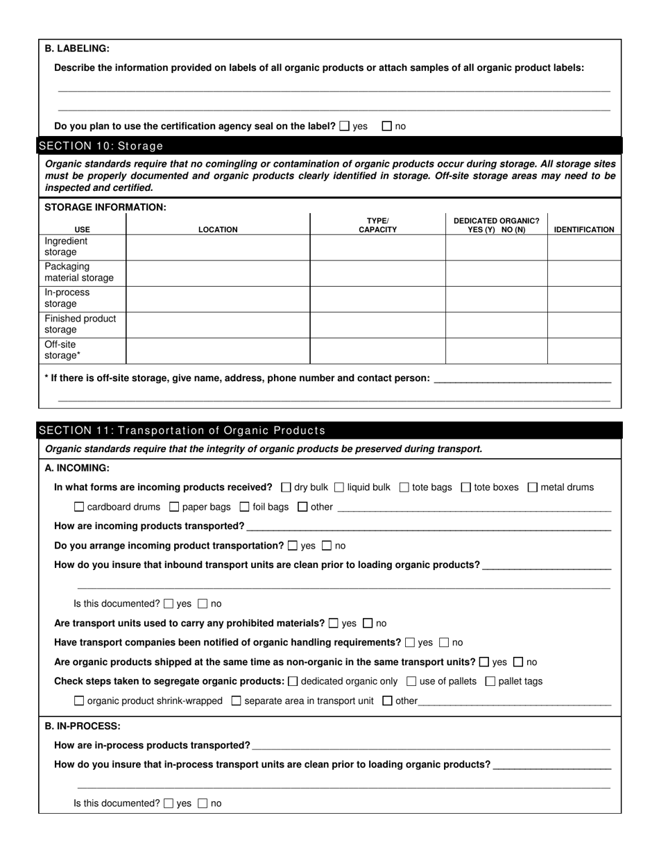 Form FS-5119 Organic Process / Handling Application - Oklahoma, Page 8