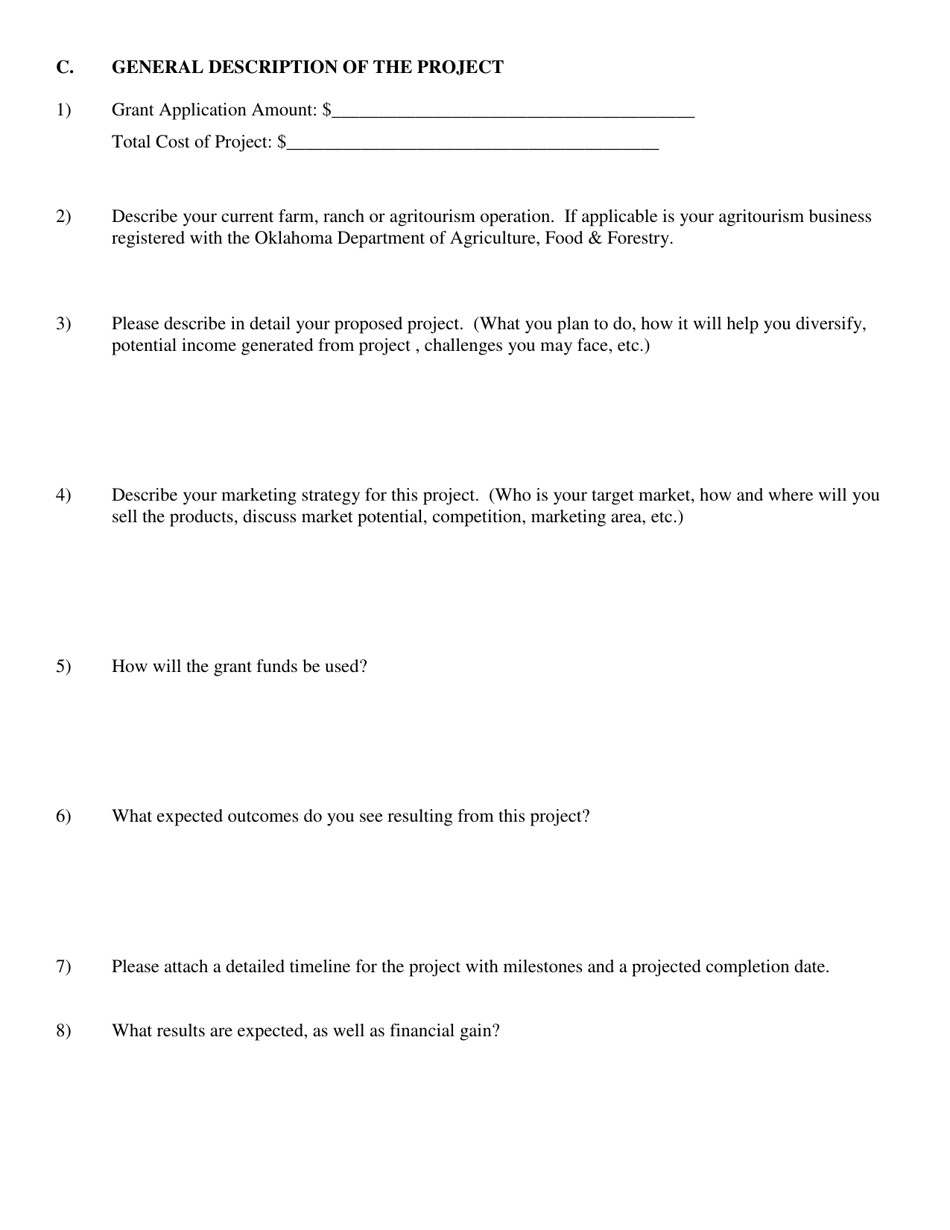 Farm Diversification Grant Application - Oklahoma, Page 3