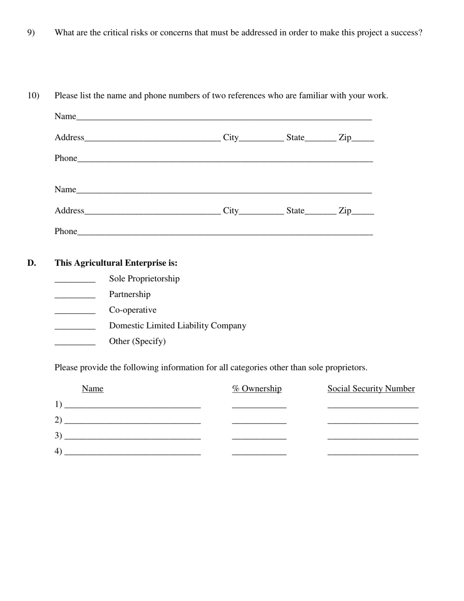 Farm Diversification Grant Application - Oklahoma, Page 4