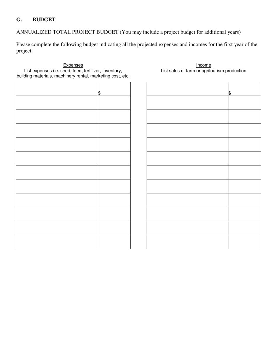 Farm Diversification Grant Application - Oklahoma, Page 6