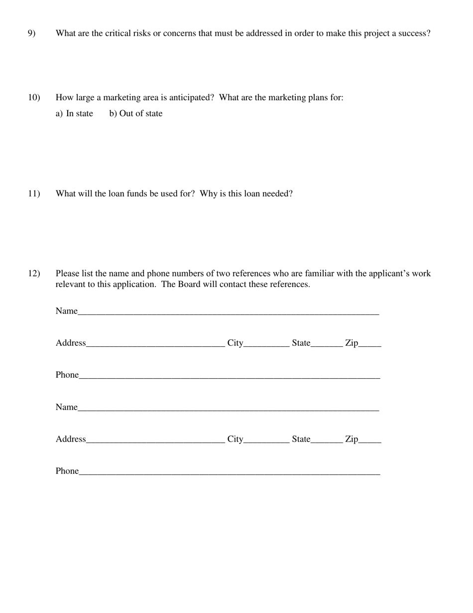 Marketing and Utilization Loan Application - Oklahoma, Page 4