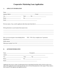 Cooperative Marketing Loan Application Form - Oklahoma, Page 2