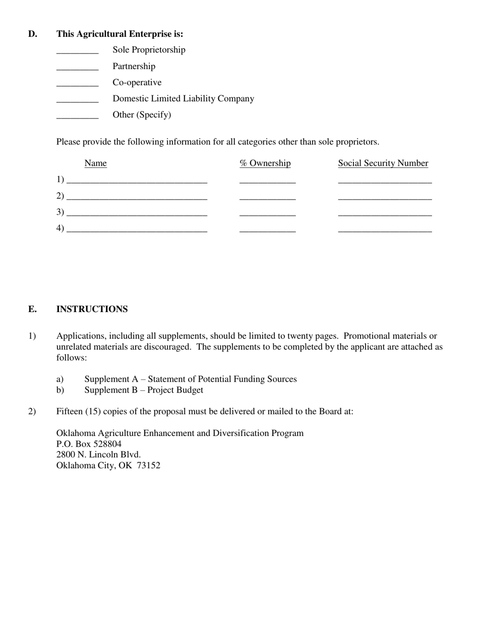 Cooperative Marketing Loan Application Form - Oklahoma, Page 5