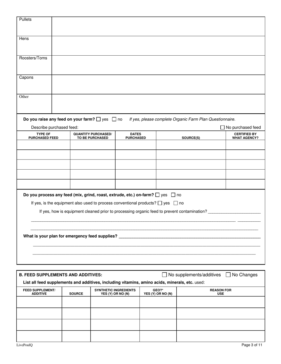 Form FS-5116 Organic Poultry Plan Application - Oklahoma, Page 3