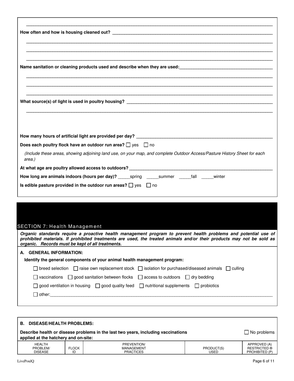 Form FS-5116 Organic Poultry Plan Application - Oklahoma, Page 6