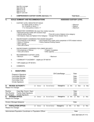 DOC Form 060103A Male Inmates Custody Assessment Scale - Oklahoma, Page 2