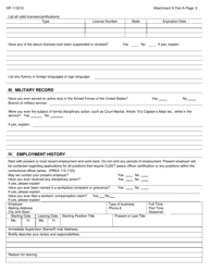 DOC Form OP-110210 Attachment A Applicant Questionnaire &amp; Background Investigation Form - Oklahoma, Page 2