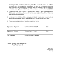 DOC Form OP-020307D Mary Rippy Violent Crime Offenders Registration Act - Notice of Duty to Register - Oklahoma, Page 2