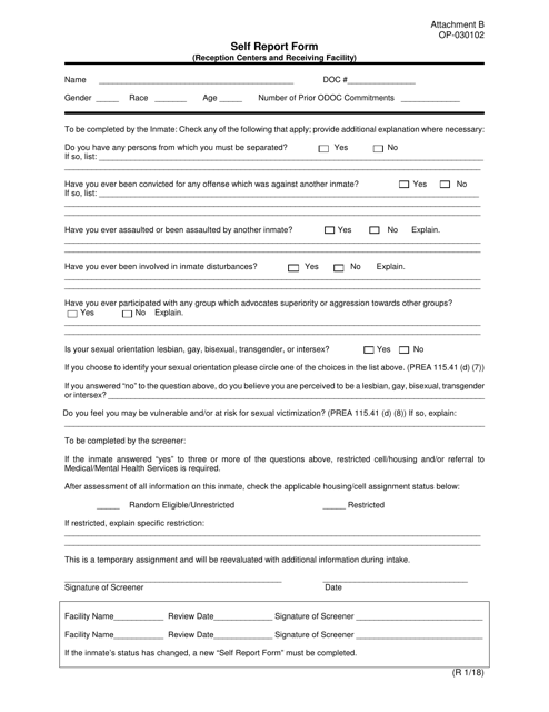 Form OP-030102 Attachment B  Printable Pdf