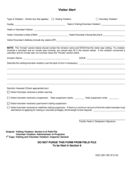 Document preview: DOC Form OP-030118D Visitor Alert - Oklahoma