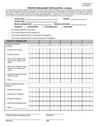Document preview: Form OP-030601 Attachment I Offender Protection Against Retaliation - Oklahoma