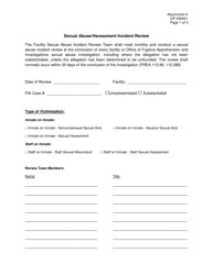 Form OP-030601 Attachment K Sexual Abuse/Harassment Incident Review - Oklahoma