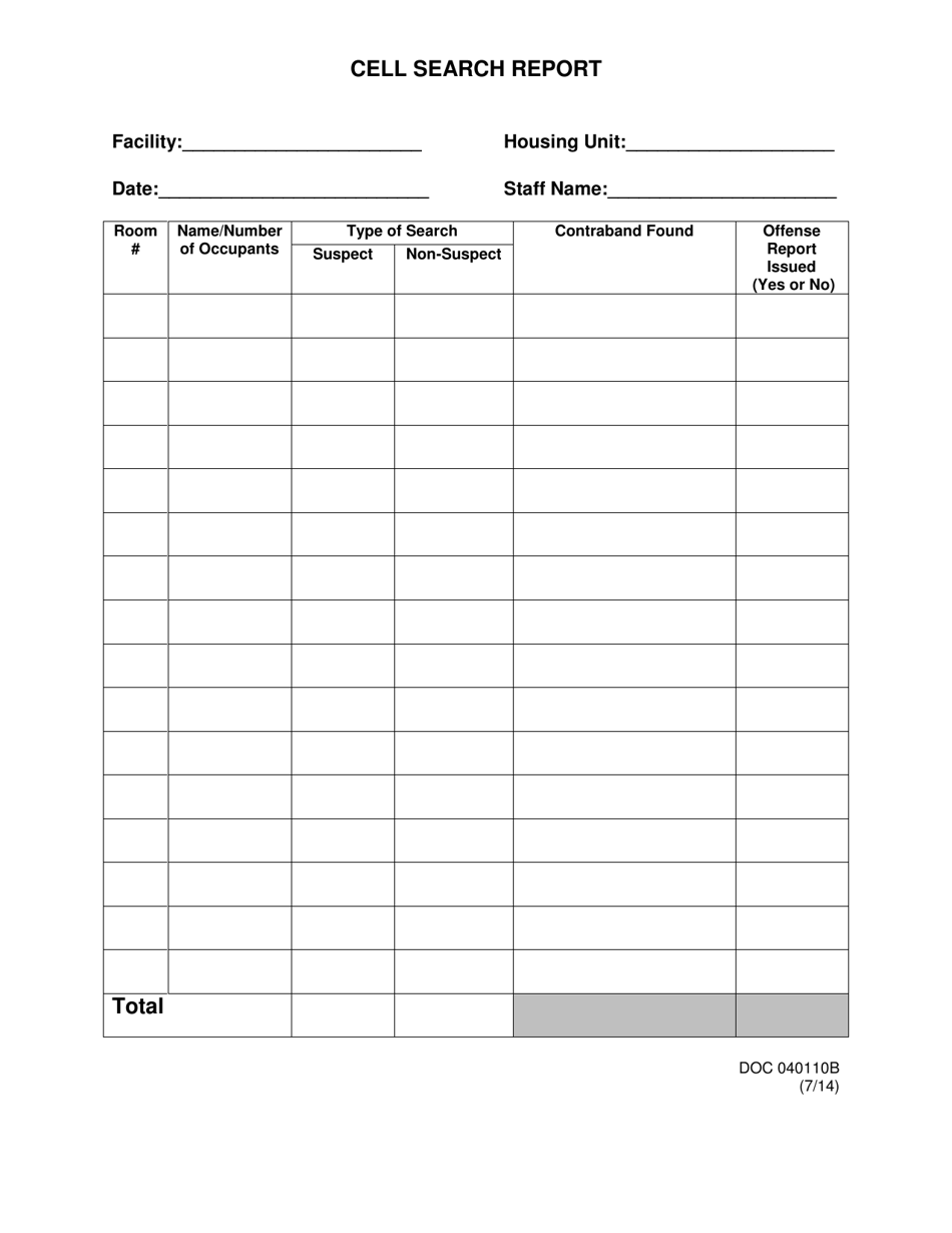 DOC Form OP-040110B Cell Search Report - Oklahoma, Page 1