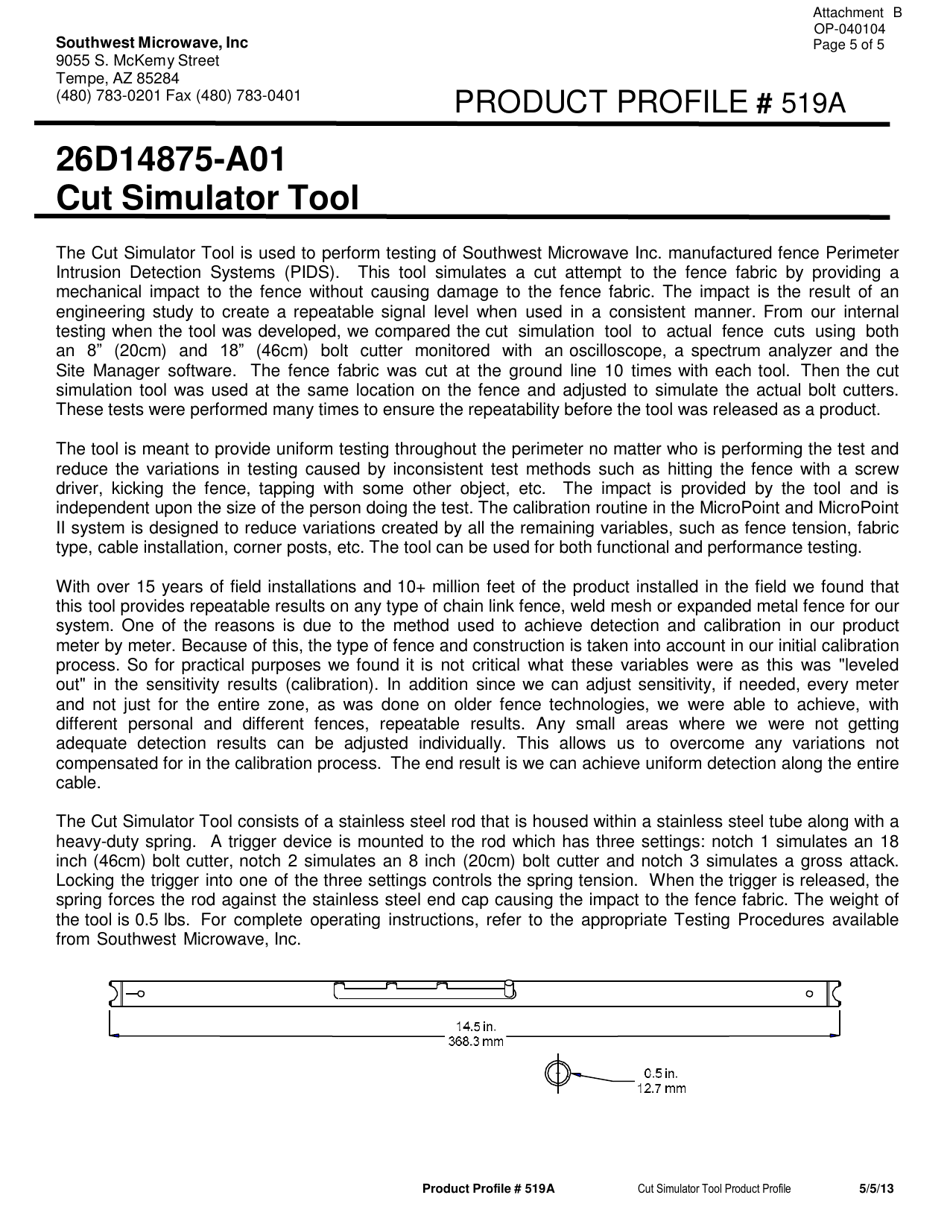DOC Form OP-040104 Attachment B Weekly Security Inspection - Oklahoma, Page 5