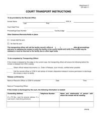 Document preview: DOC Form OP-040111 Attachment C Court Transport Instructions - Oklahoma