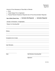 DOC Form OP-050108 Attachment E Custody Control Belt Documentation - Oklahoma, Page 2