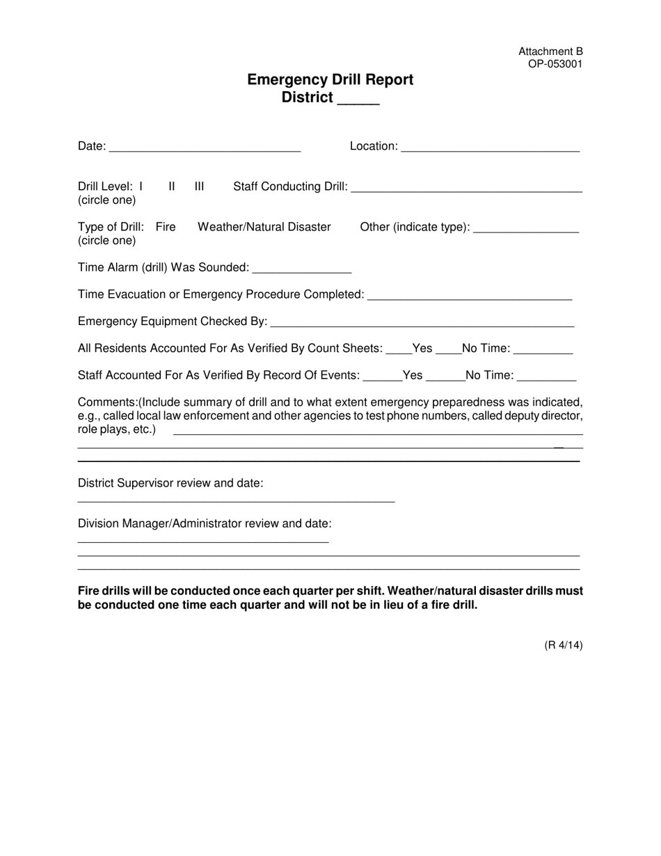 Emergency Drill Report Template