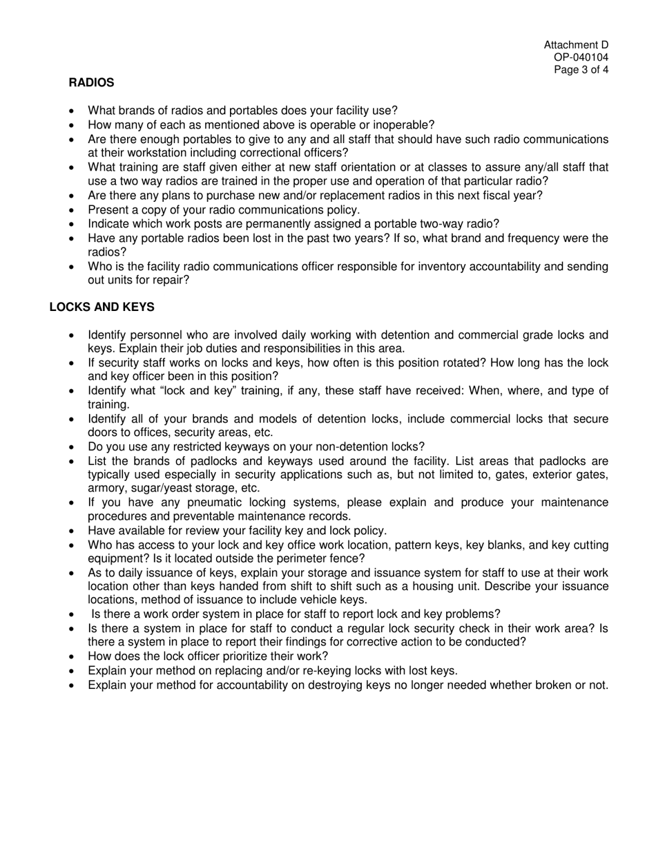 Form OP-040104 Attachment D Monthly Security Device and Fence Inspection - Oklahoma, Page 3