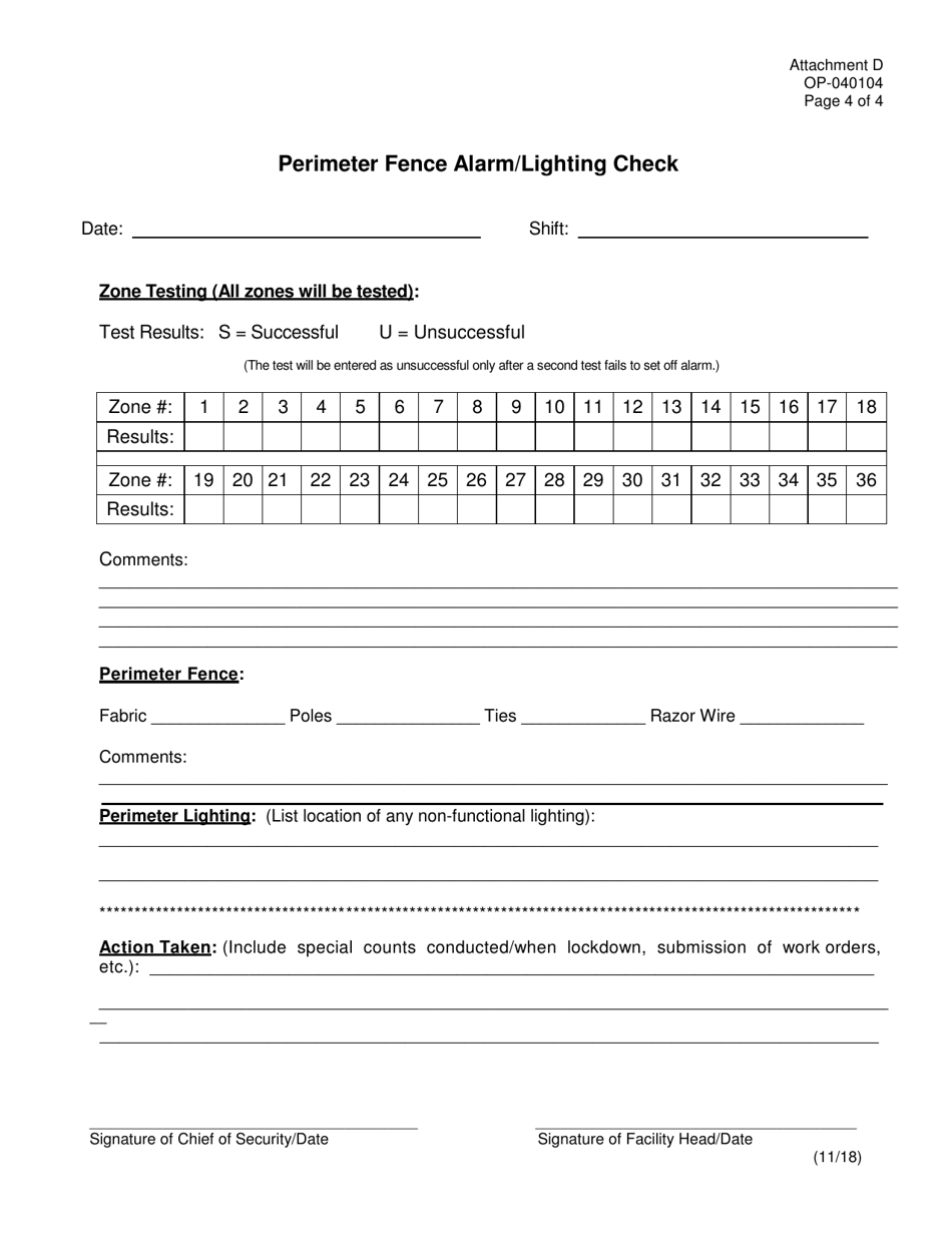 Form OP-040104 Attachment D Monthly Security Device and Fence Inspection - Oklahoma, Page 4