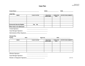 Document preview: Form OP-060102 (M) (F) Attachment B Case Plan - Oklahoma