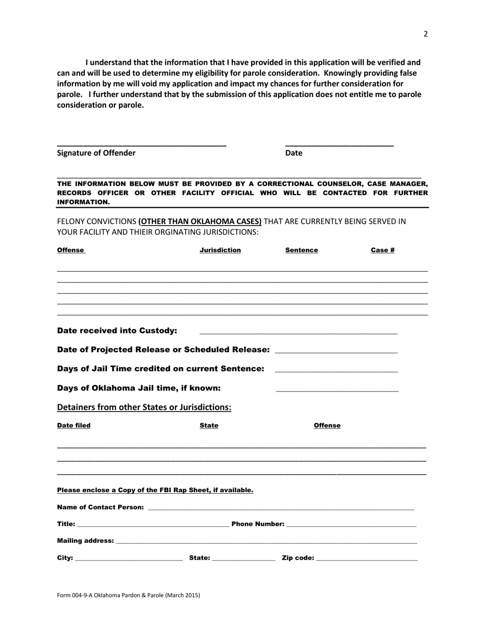 Form 004-9-A Download Printable PDF or Fill Online Application for ...