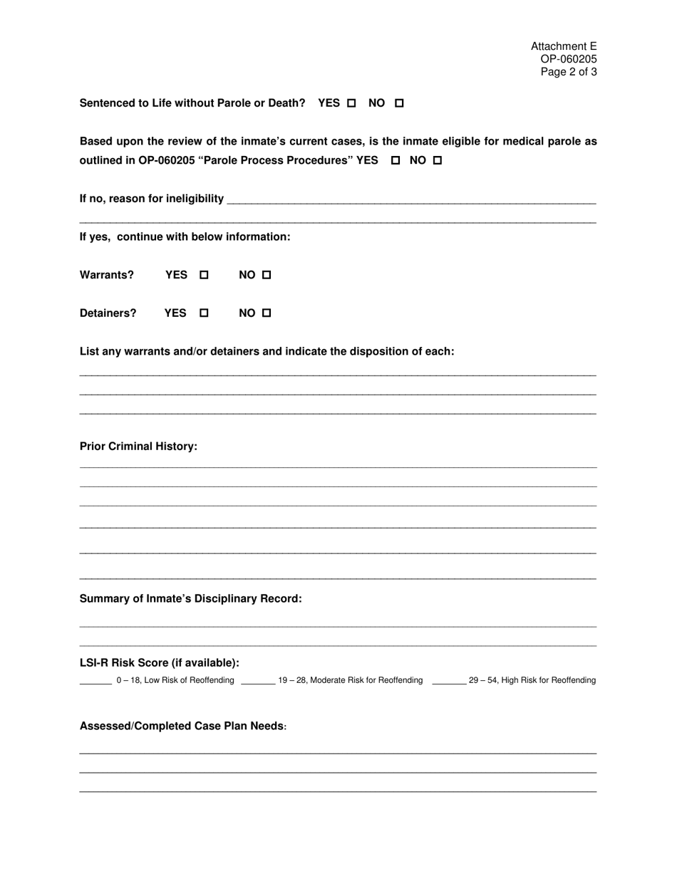 DOC Form OP-060205 Attachment E - Fill Out, Sign Online and Download ...