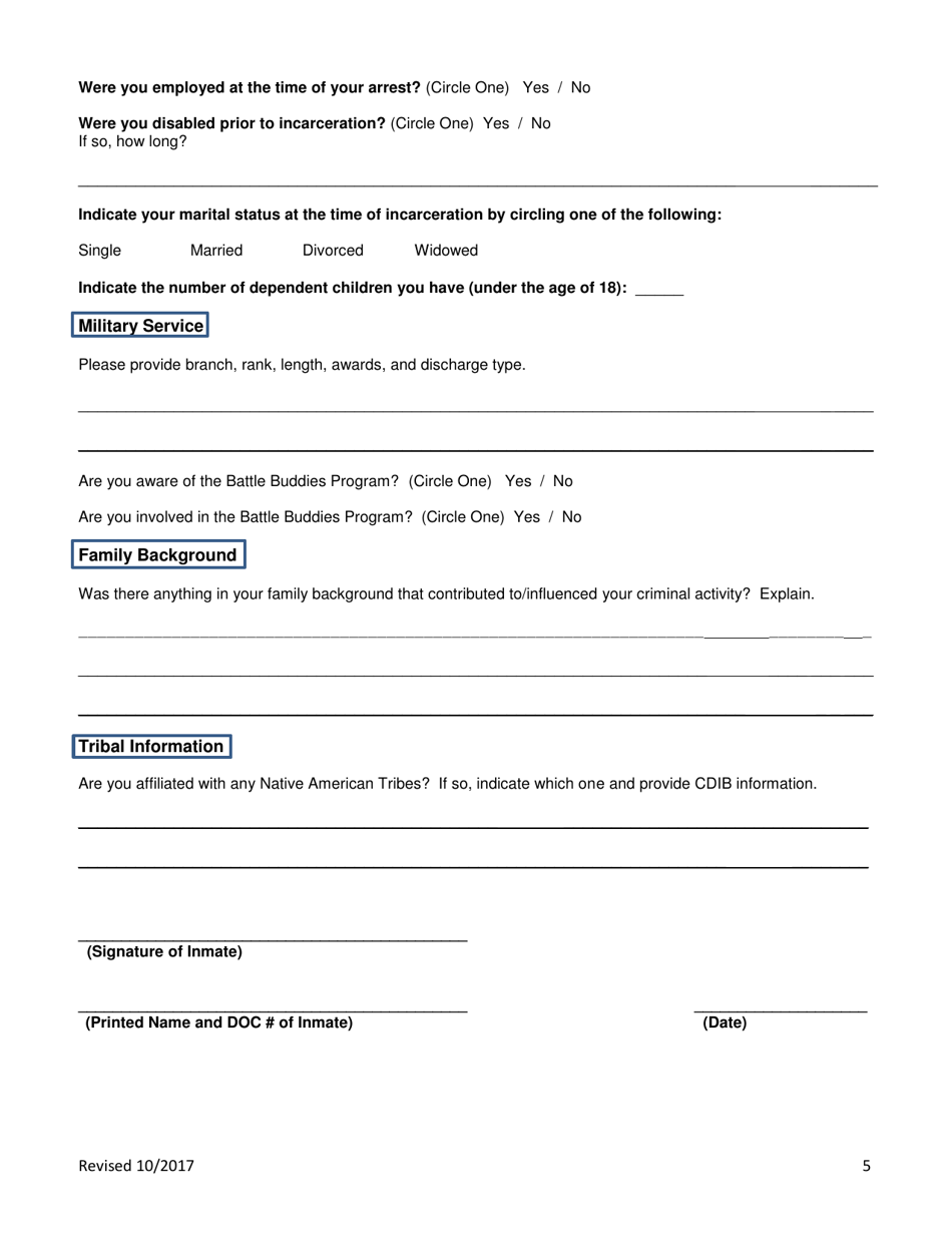 Oklahoma Parole In-absentia Interview Questionnaire - Fill Out, Sign 