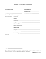Document preview: DOC Form 060211E Records Management Audit Report - Oklahoma