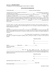 Document preview: DOC Form 060211K Application for Requisition for Escaped Convict - Oklahoma